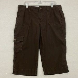 Dockers Capri Pants with Pockets, Mid Rise Curvy, Brown, 16